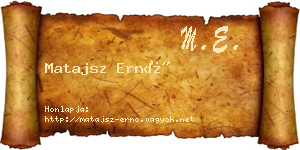 Matajsz Ernő névjegykártya
