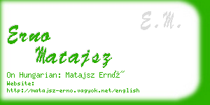 erno matajsz business card